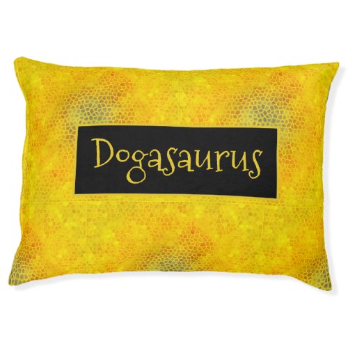 Personalized Gold Dinosaur Hide Personalized Pet Bed
