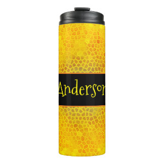 Personalized Gold  Dinosaur Hide Thermal Tumbler