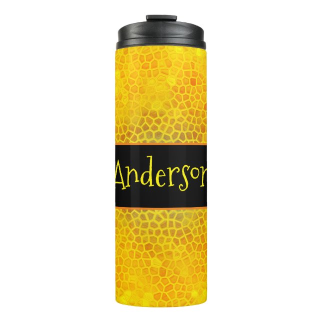 Personalized Gold  Dinosaur Hide Thermal Tumbler (Front)