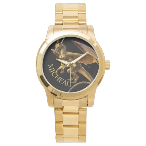 Personalized Gold Dragon Fantasy  Watch