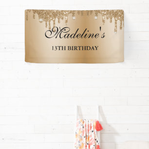 Personalized Gold Dripping Glitter Banner