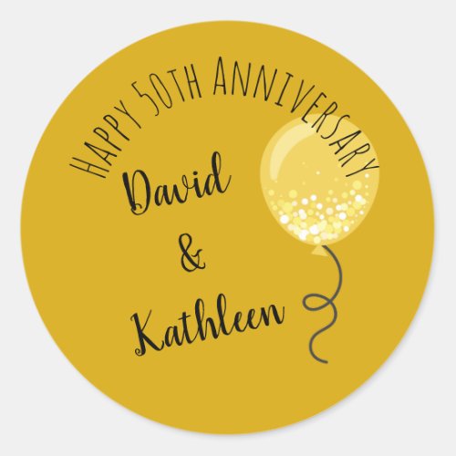 Personalized Gold Envelope Seals 50th Anniversary