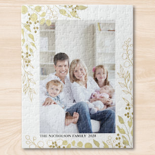  Personalized Gold Eucalyptus Photo  Jigsaw Puzzle