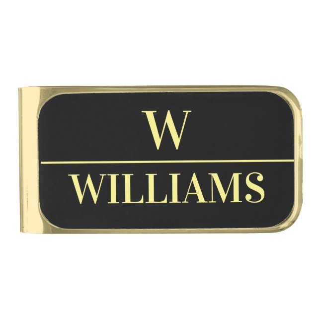 Personalized  gold finish money clip (Front)