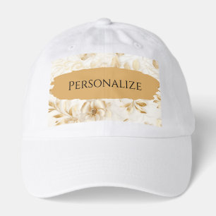 Personalized Gold Floral Truckers Hat