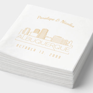 Personalized Gold Foil Albuquerque Wedding Napkins