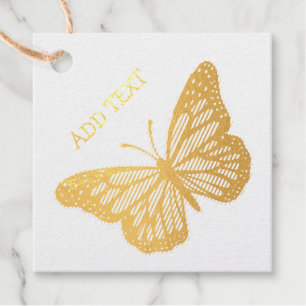 Personalized Gold Foil Butterfly  Favor Tags