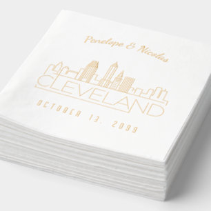 Personalized Gold Foil Cleveland Wedding Napkins