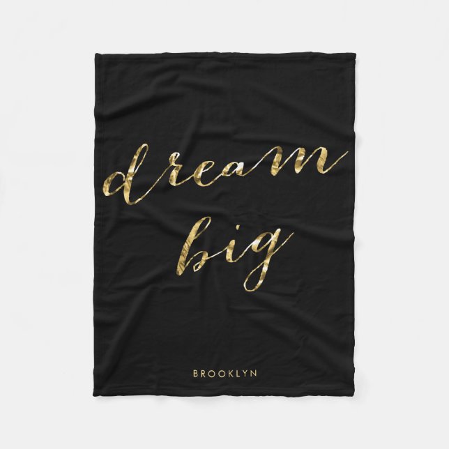 Personalized Gold Foil Dream Big Blanket (Front)