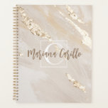 Personalized Gold Foil Marble Monogram Script  Planner<br><div class="desc">Set yourself apart with our Personalized Gold Foil Marble Monogram Script Planner. It features an abstract taupe, simulated gold foil and ecru palette. Personalize the modern brush text and script name and monogram to make it your own. PLEASE NOTE: There are areas of the abstract art background that are intentionally...</div>