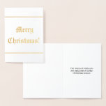 [ Thumbnail: Personalized Gold Foil "Merry Christmas!" Card ]