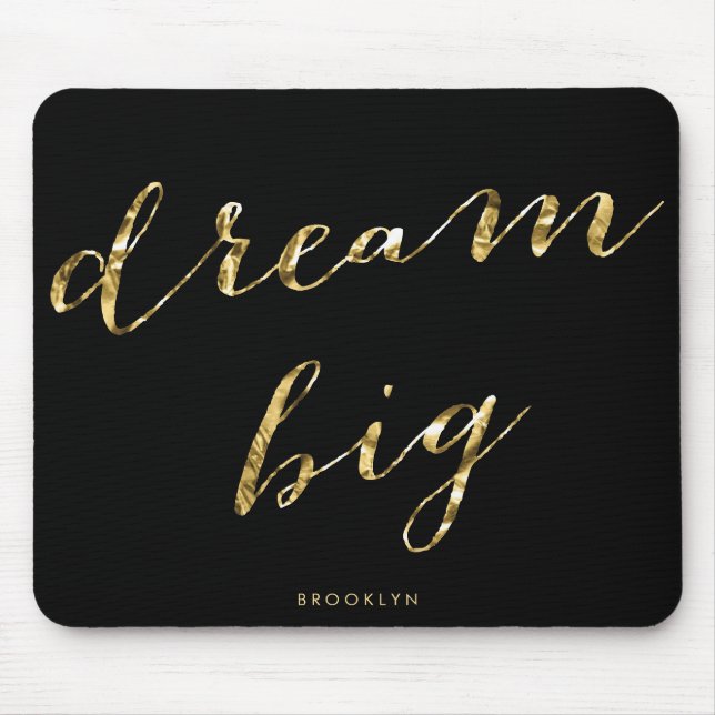 Personalized Gold Foil Mouse Pads Black (Front)