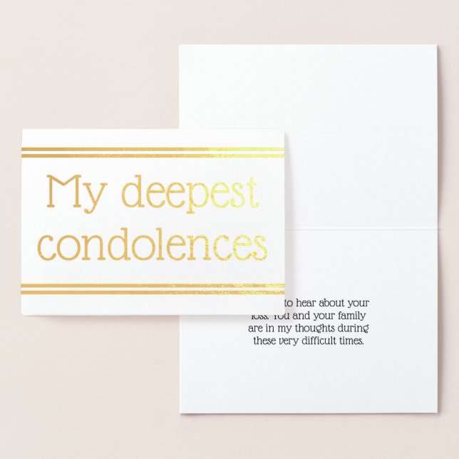 Personalized Gold Foil Sympathy Card (Display)