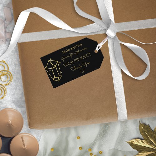 Personalized Gold Foil White Black Gift Tags