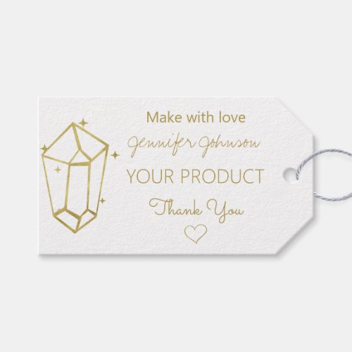 Personalized Gold Foil White Gift Tags