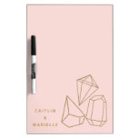 Personalized Gold Gemstones Blush Pink Dry Erase Board Personalized Gold Gemstones Blush Pink Dry Erase Board