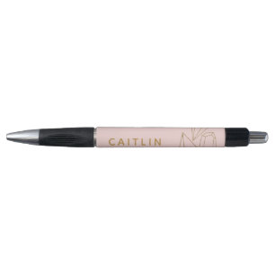 Personalized Gold Gemstones Blush Pink Pen