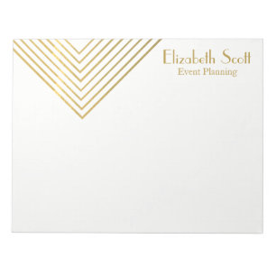 Personalized Gold Geometric Design Business Notepad