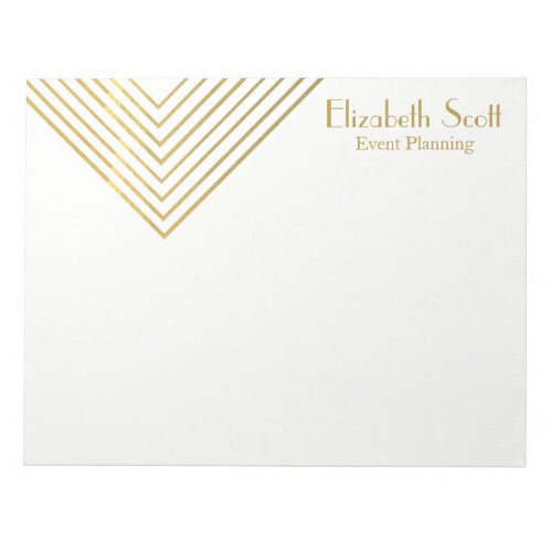 Personalized Gold Geometric Design Business Notepad