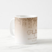 Personalized Gold Glitter Drip 80th Birthday Coffee Mug (Front Left)