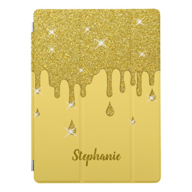 Personalized Gold Glitter Effect & Sparkles iPad Pro Cover (Front)