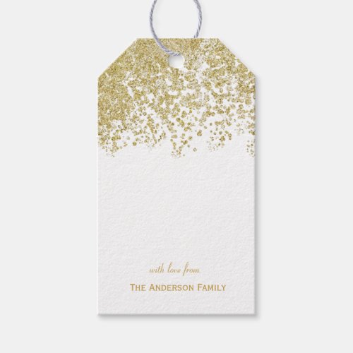 Personalized Gold Glitter Gift Tags