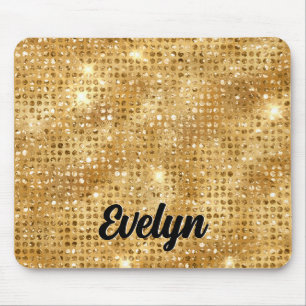 Personalized Gold Glitter Mouse Pad