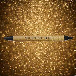 Personalized gold glitter pen   custom luxe text
