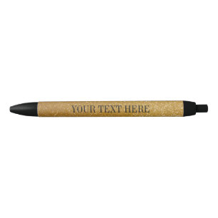 Personalized gold glitter pen custom luxe text