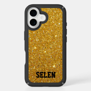 Personalized Gold Glitter Phone Case   Custom Name