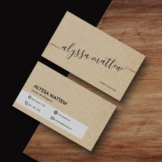 Personalized Gold Glitter Shiny Trendy Modern Business Card (Creator Uploaded)