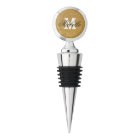 Personalized gold glitter wine stopper with name