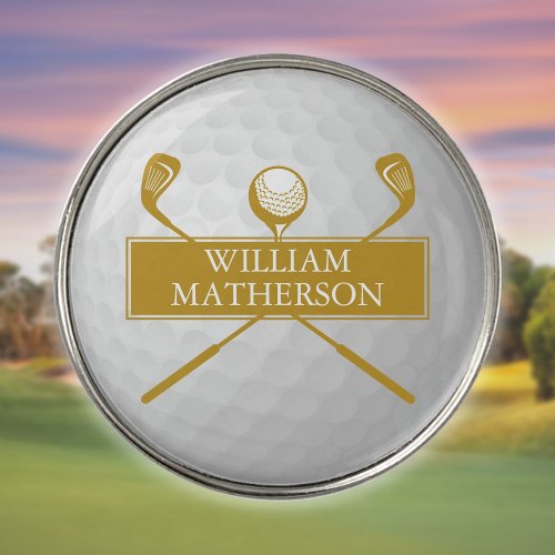 Personalized Gold Golf Ball Classic Golf Ball Marker
