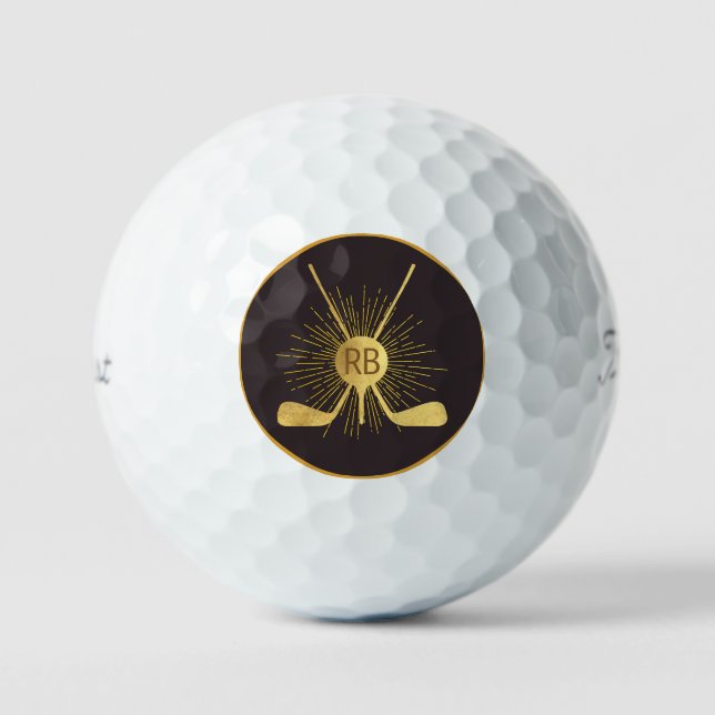 Personalized Gold Golf Clubs Balls (Front)