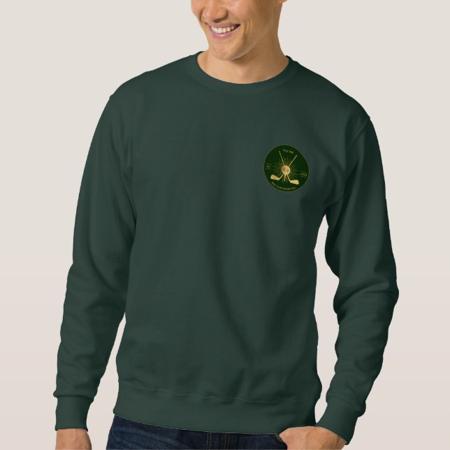 Personalized Gold Golf Clubs Sweatshirt (Front)