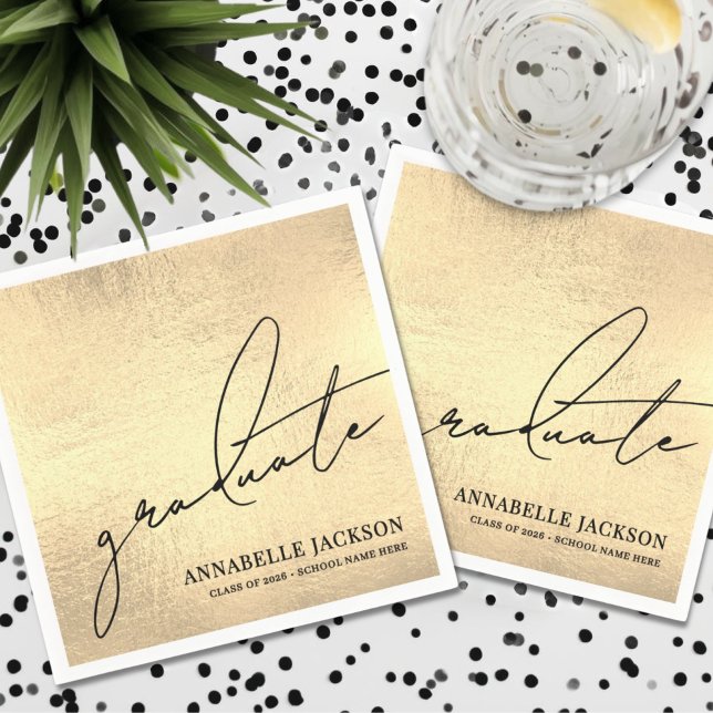 Personalized Gold Graduation Napkins (Personalized Gold Graduation Napkins)