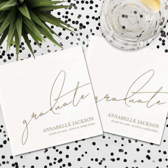 Personalized Gold Graduation Napkins (Personalized Gold Graduation Napkins)