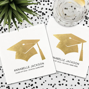 Personalized Gold Graduation Napkins