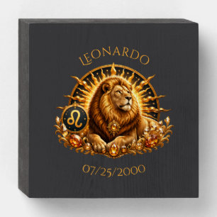 Personalized Gold Gray Zodiac Sign Leo