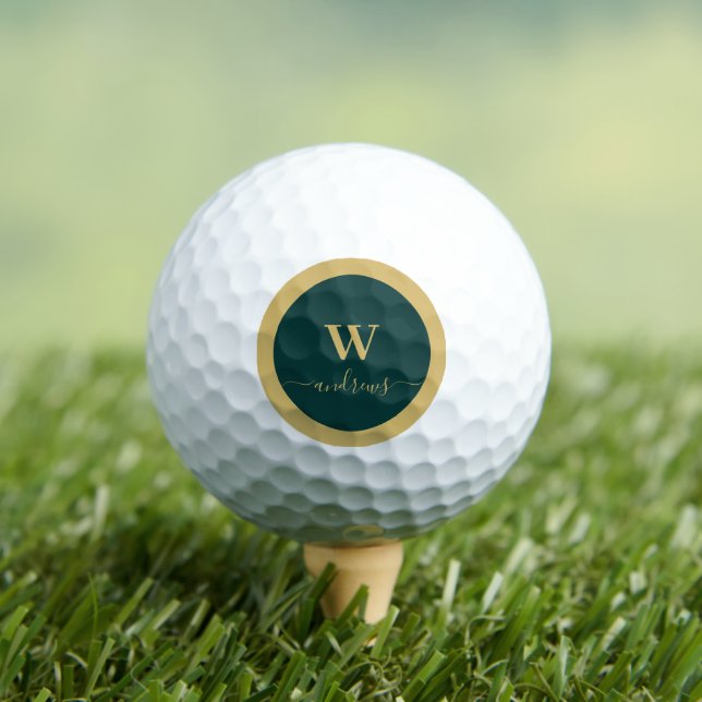 Personalized gold greenery and Name signature  Golf Balls (Insitu Tee)