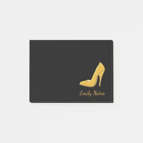Personalized Gold high heel shoe Post_it Notes