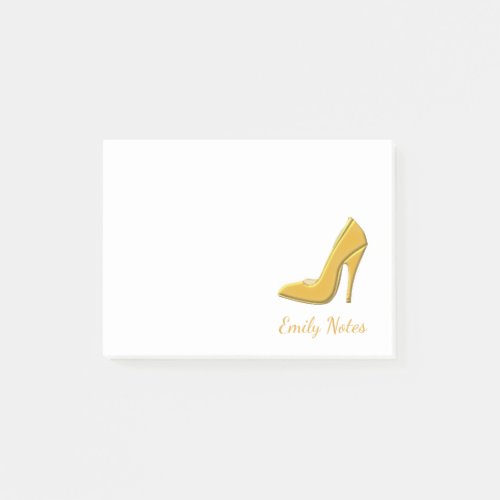Personalized Gold high heel shoe Post_it Notes