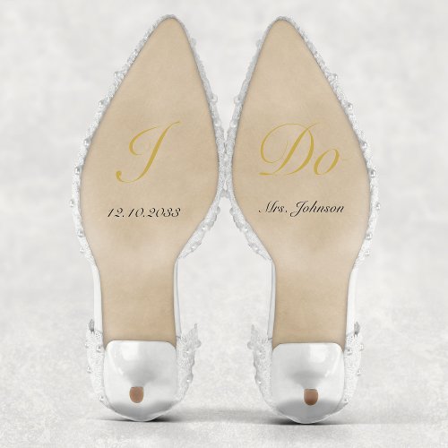 Personalized Gold I Do Wedding Shoes Decal