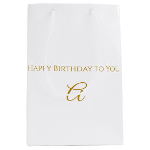 Personalized Gold Initial Birthday Gift Bag