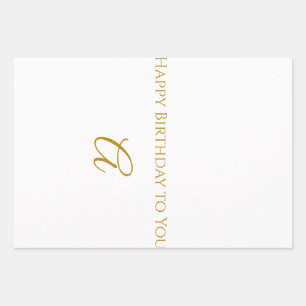 Personalized Gold Initial Birthday Wrapping Paper