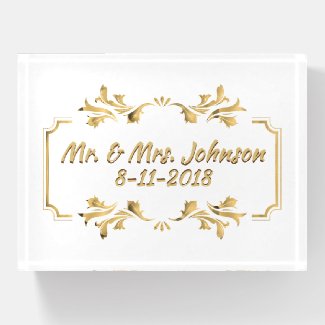 Personalized Gold Leaf Frame Paperweight
