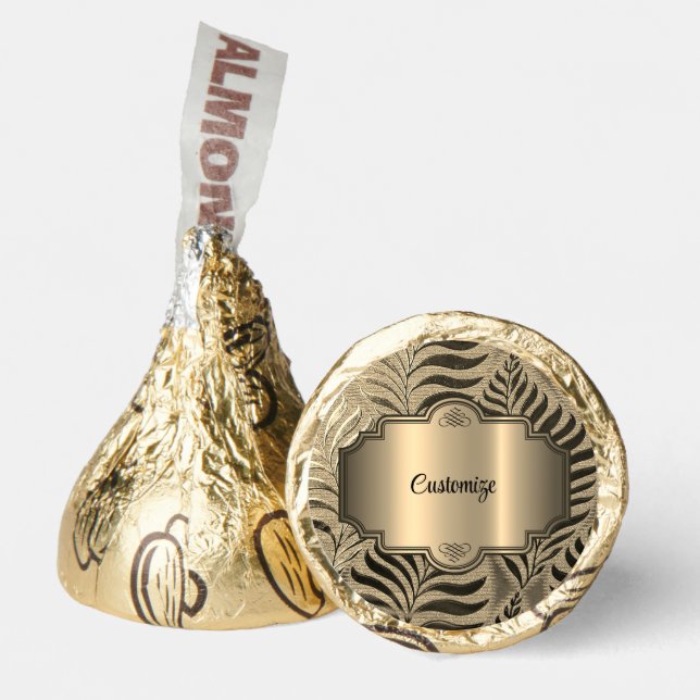 Personalized Gold Leaf Motif   Hershey®'s Kisses® (Front)