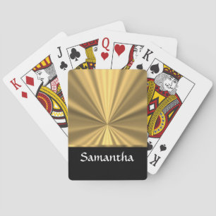 Personalized gold look and black poker cards