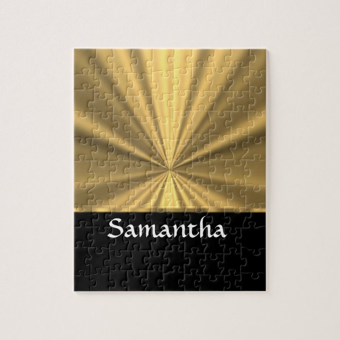 Personalized gold look and black puzzle