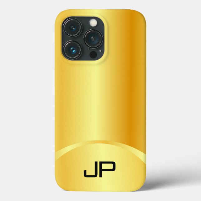 Personalized Gold Look Elegant Modern Monogram Case-Mate iPhone Case (Back)